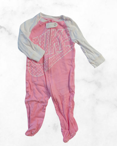 nike ♡ 6 mo ♡ pink zipper footie