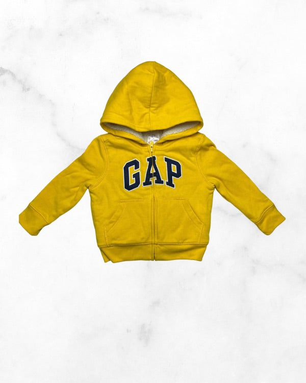 gap ♡ 2T ♡ yellow sherpa lined logo zip up