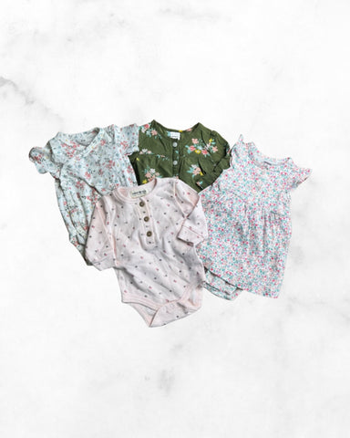 carters/h&m/rabbit&bear ♡ 0-3 mo ♡ floral top bundle