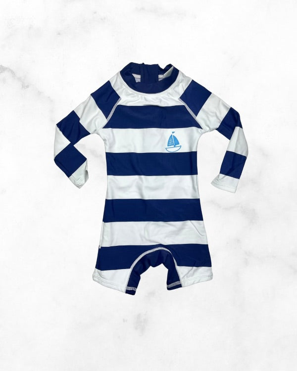 upandfast ♡ 6-9 mo ♡ striped sailboat one-piece swim suit