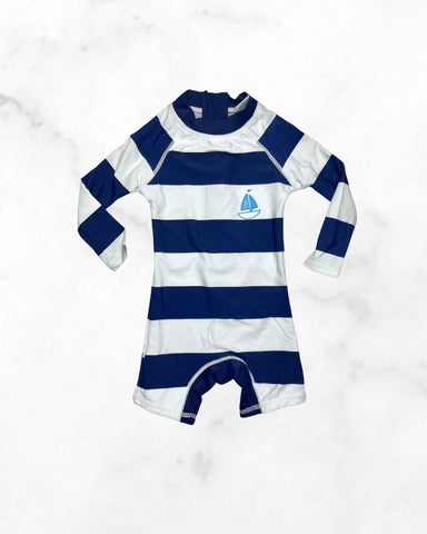upandfast ♡ 6-9 mo ♡ striped sailboat one-piece swim suit