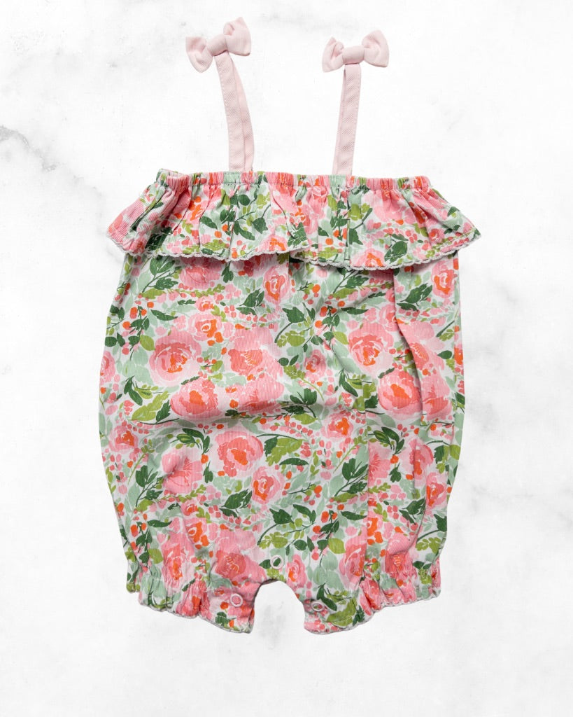 mud pie ♡ 3-6 mo ♡ floral bow strap romper
