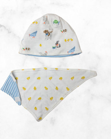 baby boden ♡ 0-3 mo ♡ animal cotton hat & bib