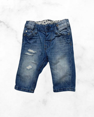 &denim ♡ 4-6 mo ♡ distressed wash jeans
