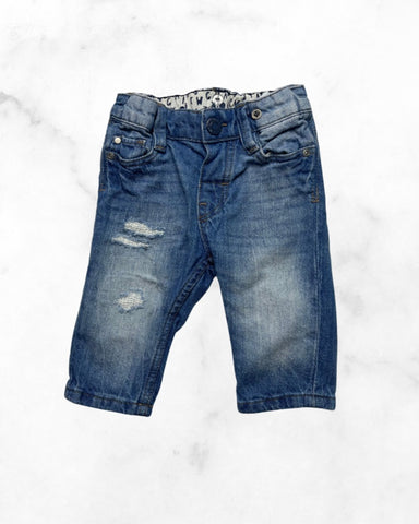 &denim ♡ 4-6 mo ♡ distressed wash jeans