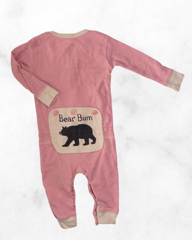little blue house ♡ 3-6mo ♡ pink snap pjs with bear bum
