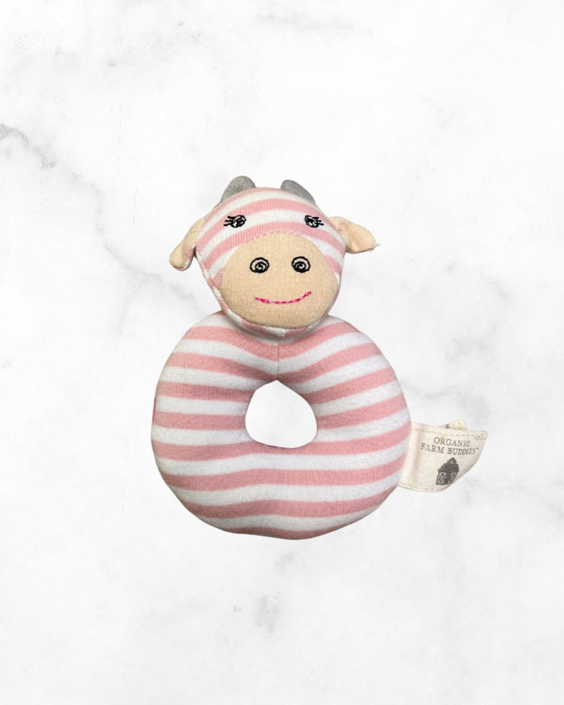 organic farm buddies ♡ o/s ♡ striped cow rattle