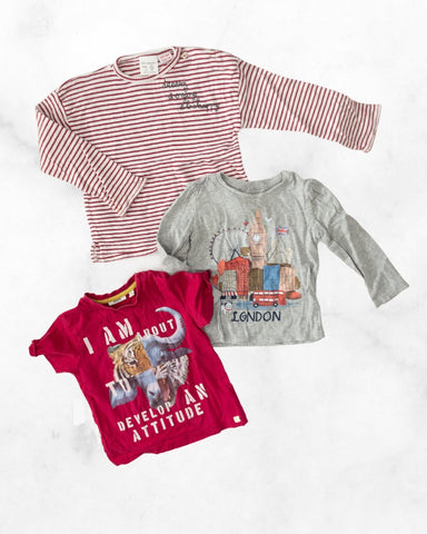 mexx/old navy/zara ♡ 2t ♡ striped & graphic shirt bundle