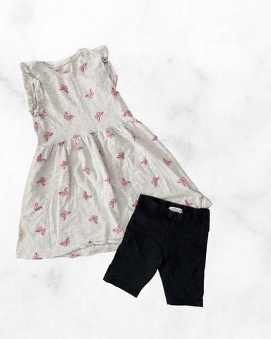 old navy/h&m ♡ 4t ♡ butterfly tank skater dress & bike short bundle