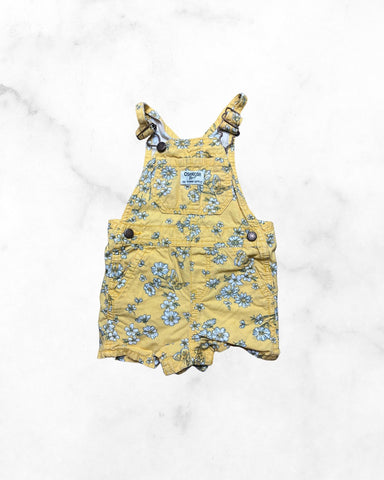 oshkosh ♡ 12 mo ♡ yellow floral short overalls