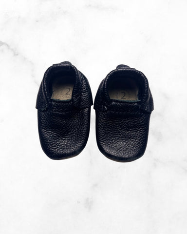 minimoc ♡ 2 ♡ black leather moccasins