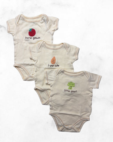 touched by nature ♡ 0-3 mo ♡ home grown vegetable onesie bundle