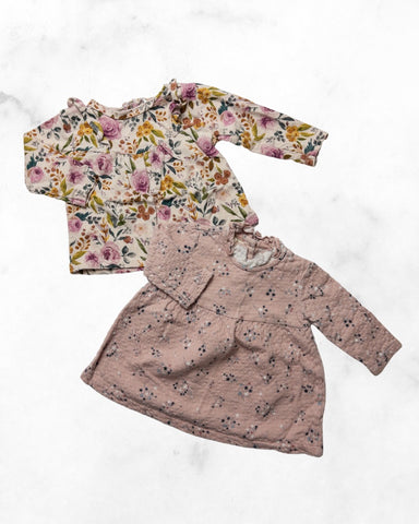 zara ♡ 3-6 mo ♡ star & floral long sleeve bundle