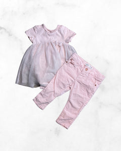 h&m/zara ♡ 6-9 mo ♡ tulle peplum tee & cord set