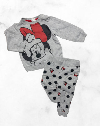 h&m ♡ 9-12 mo ♡ minnie grey sweats set