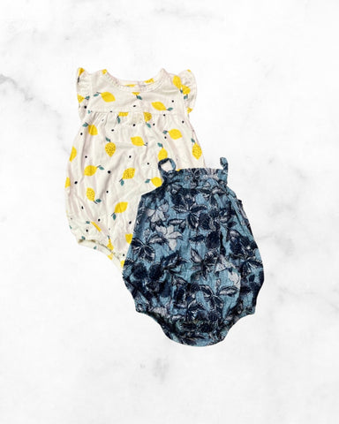 old navy ♡ 6-12 mo ♡ 2-piece printed romper bundle