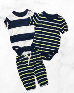 gap ♡ 3-6 mo ♡ 3-piece stripe matching bundle