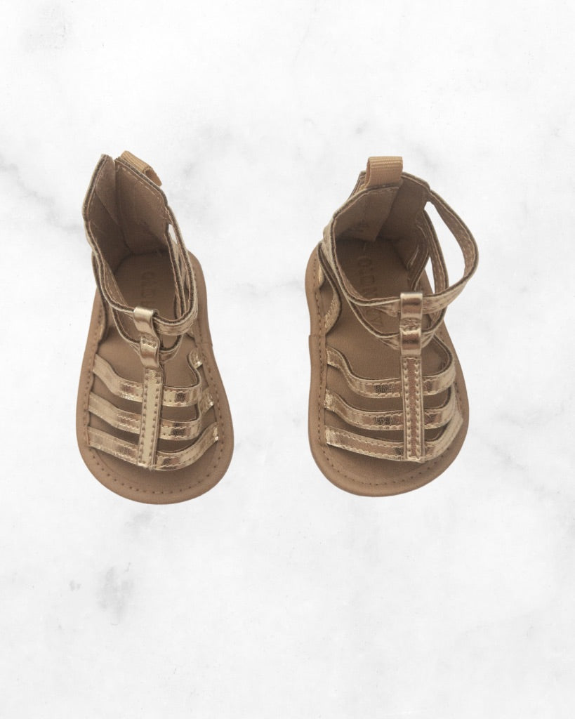 old navy ♡ 3-6 mo ♡ gold gladiator sandals