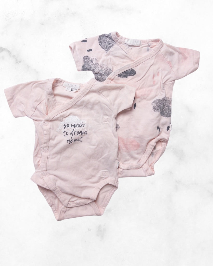 firsts by petit lem ♡ 6 mo ♡ so much to dream about kimono bodysuit bundle