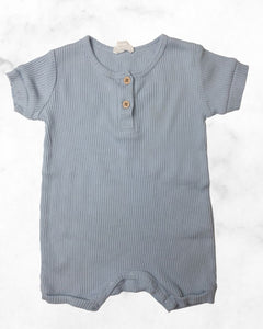 rise little earthling ♡ 6-9 mo ♡ ribbed henley short romper