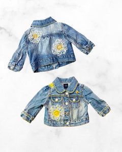 gap ♡ 0-6 mo ♡ flower jean jacket