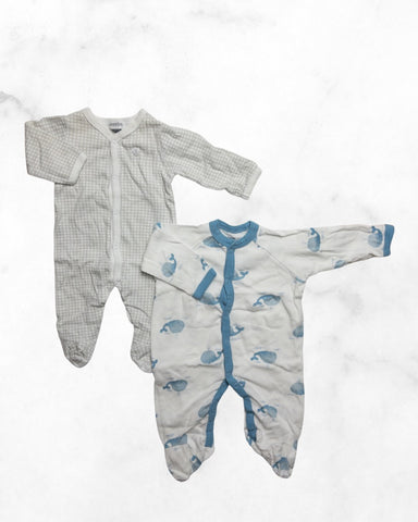 bloomin' baby/absorba ♡ 0-3 mo ♡ whale and check sleeper bundle
