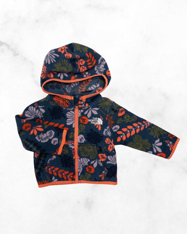 north face ♡ 3-6 mo ♡ navy & coral fleece zip jacket
