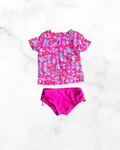 oshkosh ♡ 9mo ♡ heart short sleeve swim set