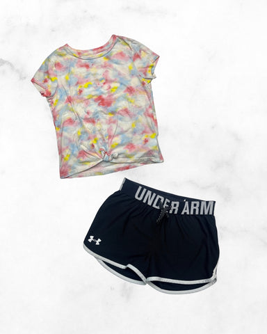 gap/underarmour ♡ 8 ♡ tie dye tee & play up short bundle