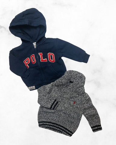 ralph lauren ♡ 6-9 mo ♡ hoodie & knit sweater bundle