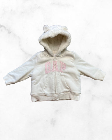 gap ♡ 6-12 mo ♡ sherpa lined logo zip up