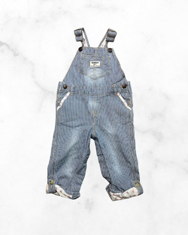 oshkosh ♡ 18 mo ♡ striped floral trim overalls
