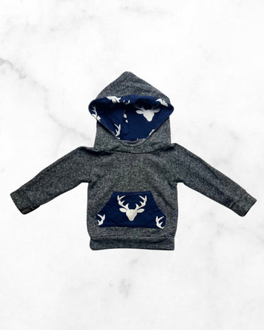 unknown ♡ 6-12 mo ♡ heathered deer hoodie