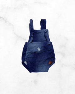 nin9 ♡ 6-18 mo ♡ faux stretch denim overall