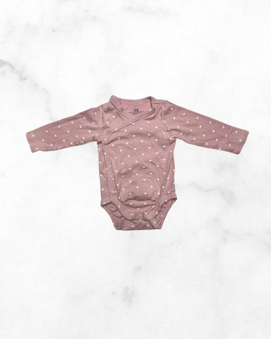h&m ♡ 2-4 mo ♡ kimono long sleeve heart bodysuit