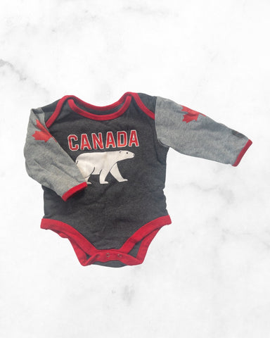 hudson's bay company ♡ 0-6 mo ♡ canada polar bear long sleeve bodysuit