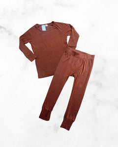 everlee baby ♡ 3t ♡ brown ribbed pj set