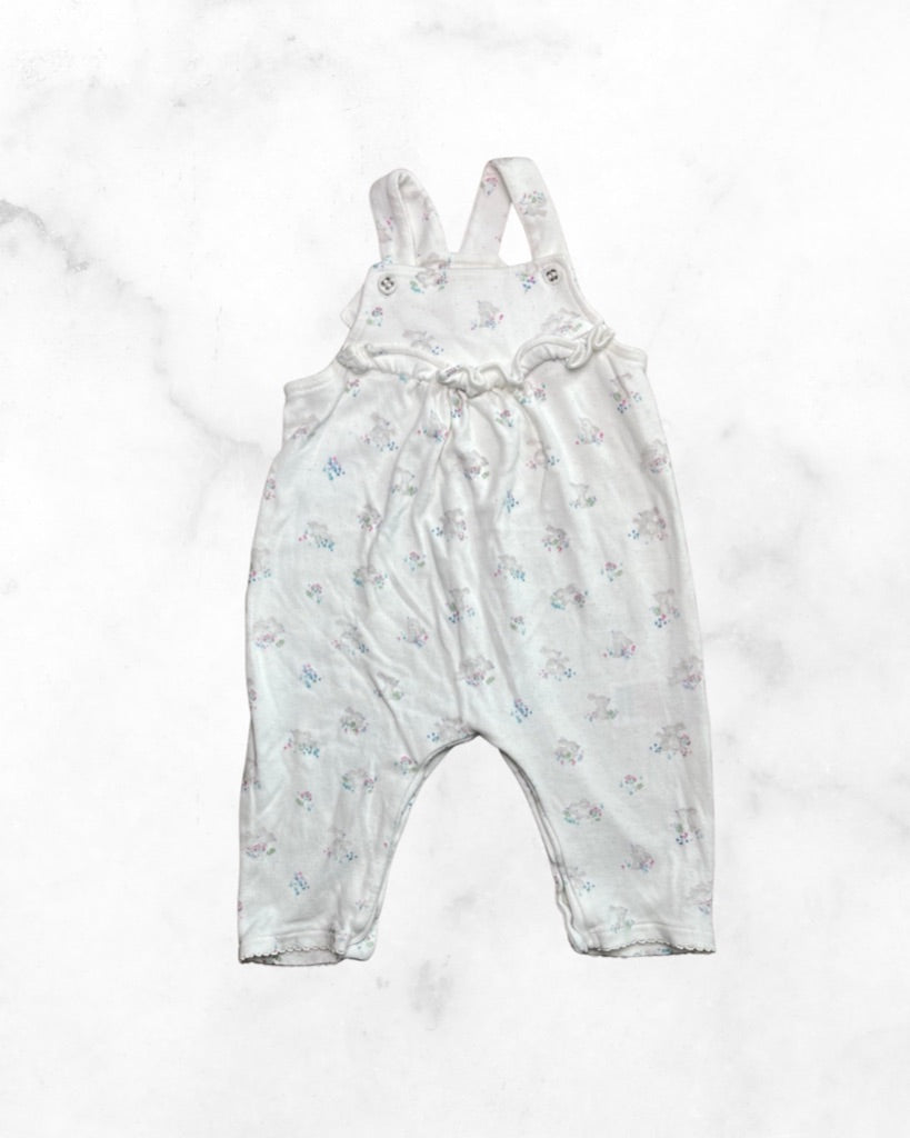 unknown ♡ 6-9 mo ♡ cotton bunny overalls