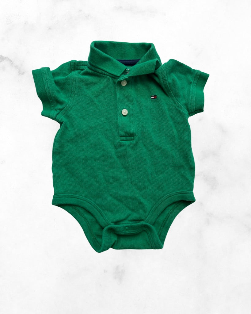 tommy hilfiger ♡ 6-9 mo ♡ green polo bodysuit