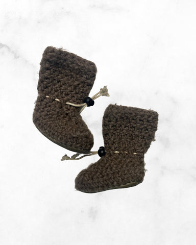 unknown/handmade ♡ 3 ♡ tall brown knit booties