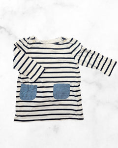 gap ♡ 6-12 mo ♡ blue&white stripe dress w/ pockets