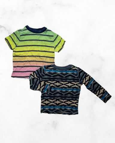 old navy/gap ♡ 4t ♡ aztec waffle & striped tee bundle