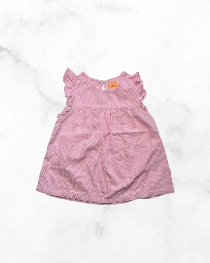 harper canyon ♡ 6-12 mo ♡ pink striped peplum dress