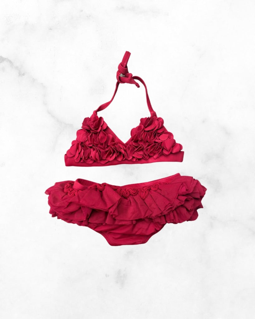 baby8 ♡ 6-12 mo ♡ red ruffle bikini