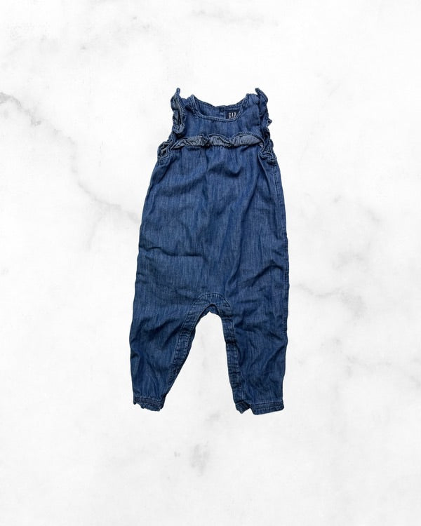 gap ♡ 12-18 mo ♡ denim ruffle romper