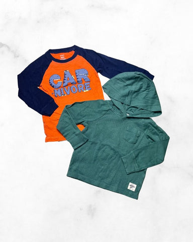 carters/oshkosh ♡ 3t ♡ car-nivore long sleeve bundle