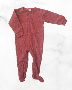 petit lem ♡ 12 mo ♡ maroon dear footie pjs