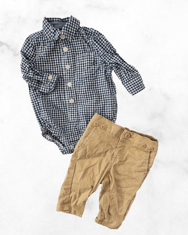 oshkosh ♡ 3 mo ♡ khaki & dress shirt set