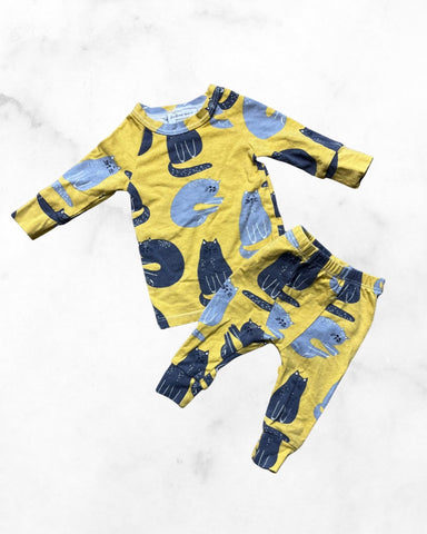 faction + three co. ♡ 0-3 mo ♡ kitty two piece long sleeve set