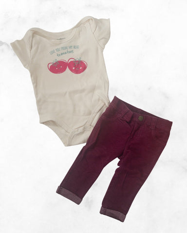 indigo/old navy ♡ 6-12 mo ♡ i love you from my head tomatoes set